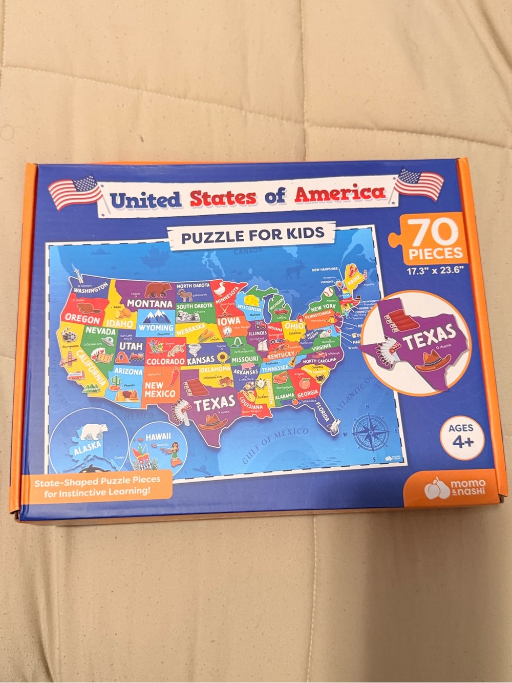 United States of America Kids Puzzle - Blue